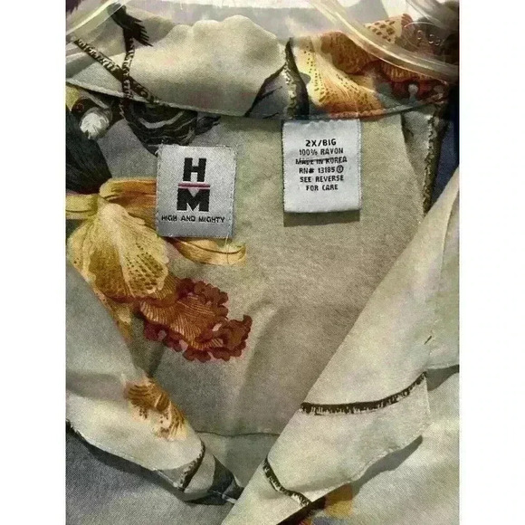 Mens High And & Mighty Hawaiian Shirt 2X - Picture 2 of 3